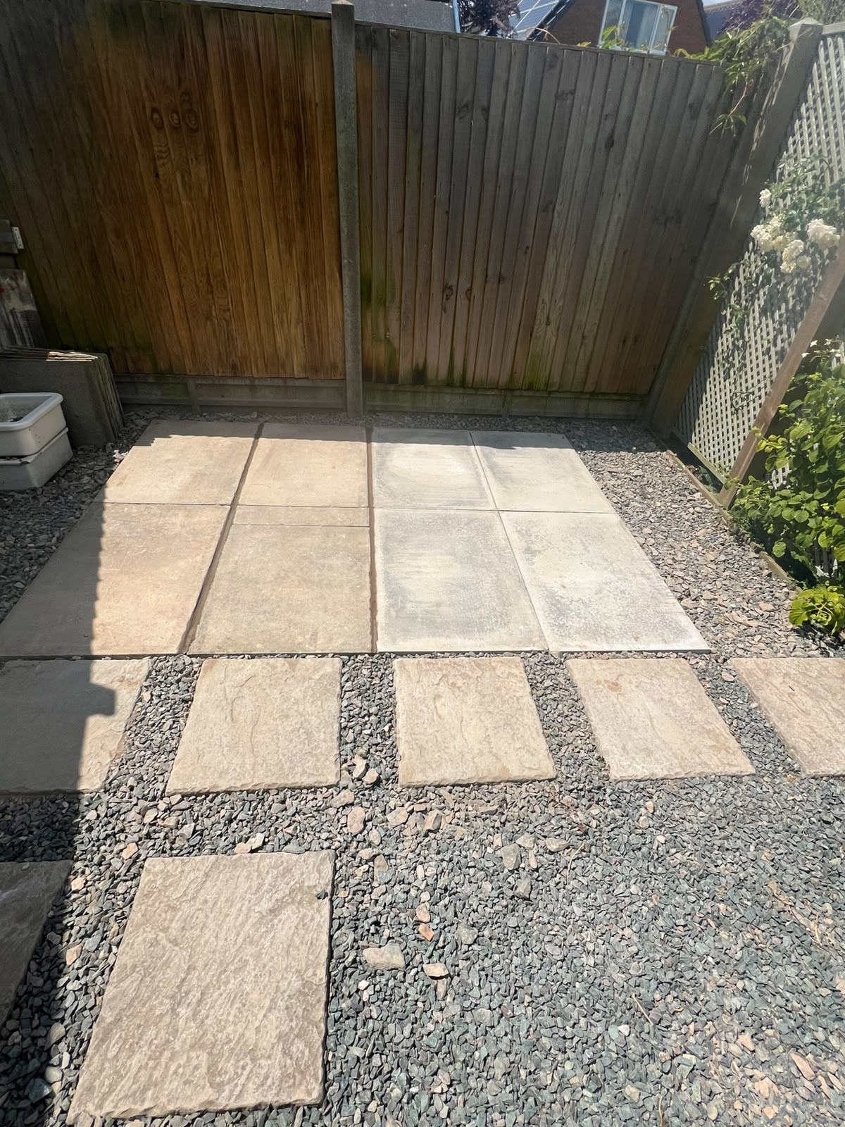 Patio and gravel edging