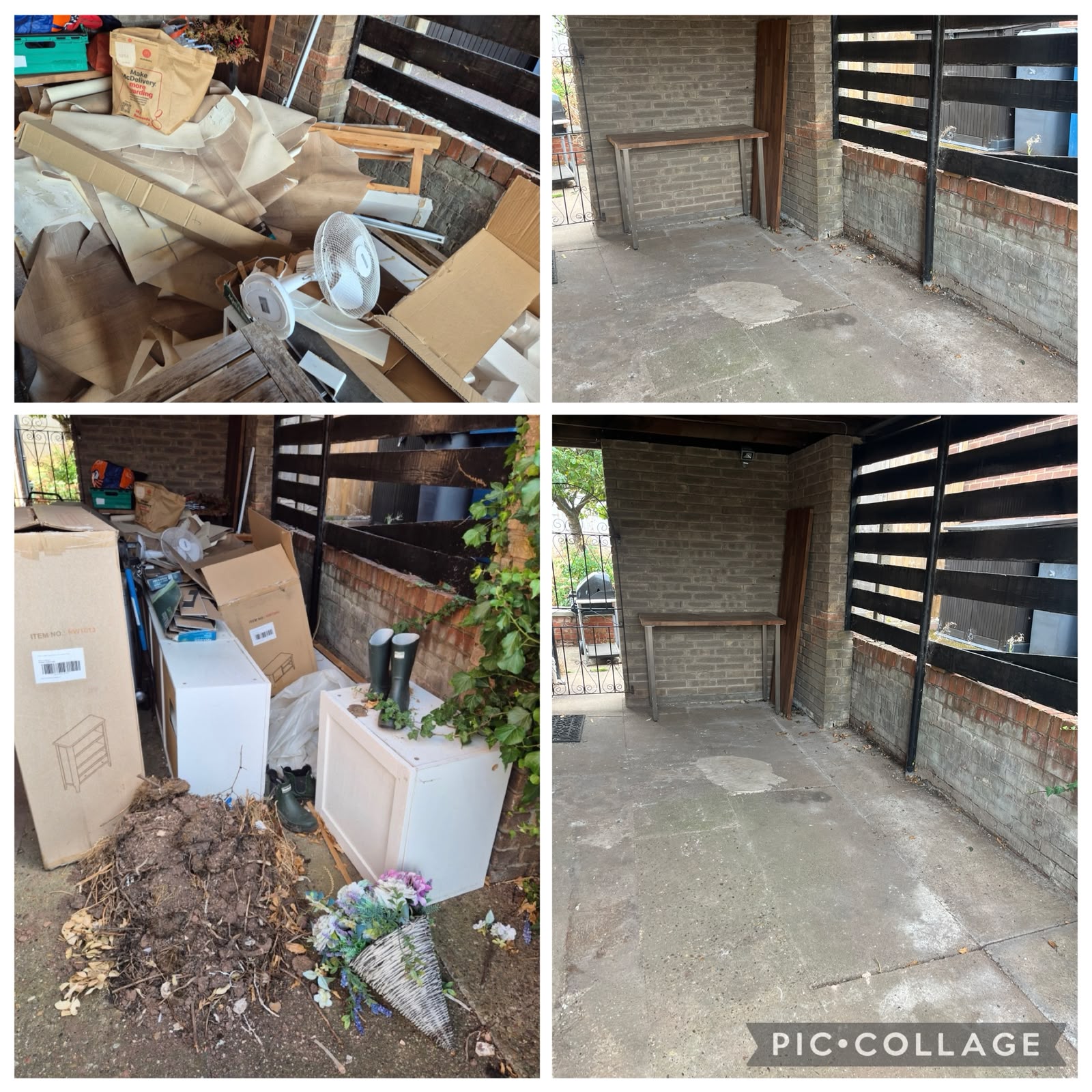 Garden waste clearance before and after