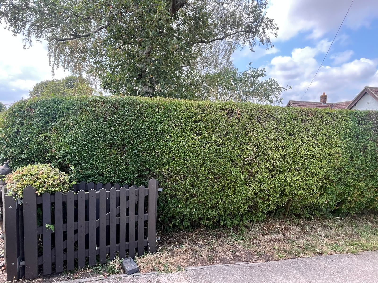 Hedge trimming by gate
